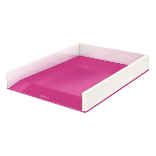 WOW Duo Colour Letter Tray A4 Pink PK2 with free Pen Holder