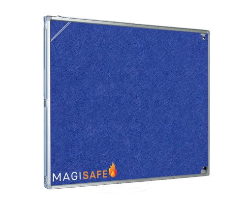 Magiboards Fire Retardant Blue Felt Lockable Noticeboard Display Case Portrait 1200x1200 - GX1A05FRBLU  32131MA