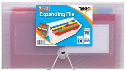 Tiger Rainbow Expanding File Polypropylene DL 7 Part Clear - 301798