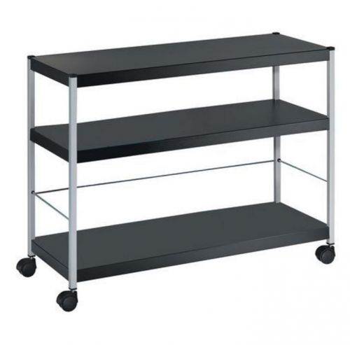 Fast Paper Mobile Trolley Extra Large 3 Shelves Black/Silver - FDP3XL01