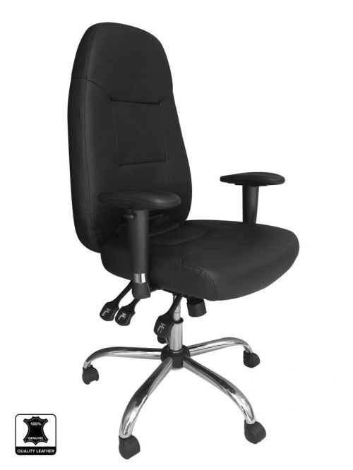 Babylon 24 Hour Operator Chair Leather Black