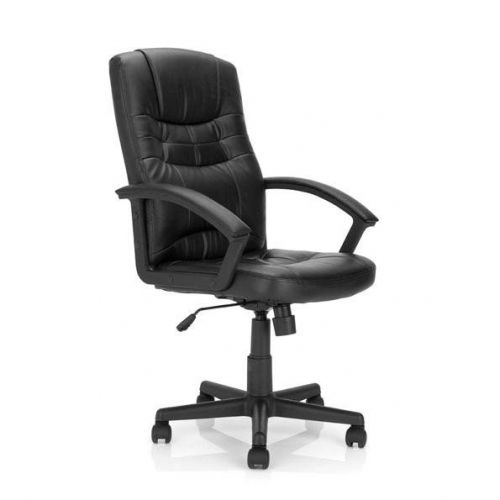 Darwin High Back Leather Faced Executive Armchair Black