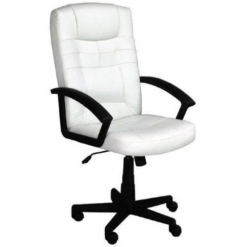 Darwin High Back Leather Faced Executive Armchair White