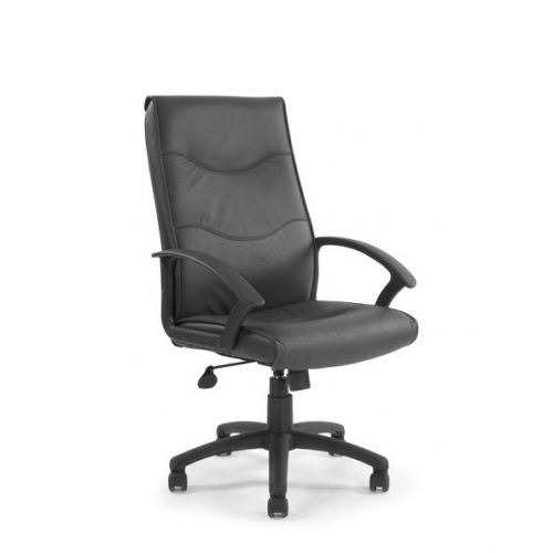 Swithl& High Back Leather Faced Executive Armchair Black