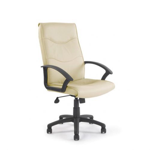 Swithl& High Back Leather Faced Executive Armchair Cream