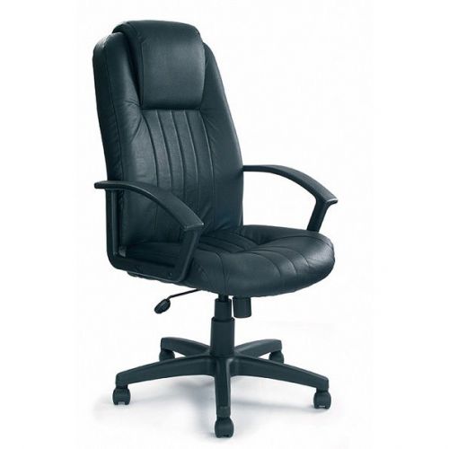 Rutland OverSzd High Back Leather Faced Exec Armchair BK