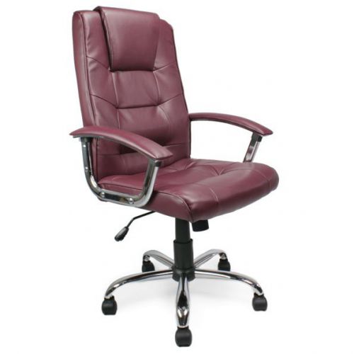 Westminster Hi Bck Lthr Fced Exec Armchair Chrome Base BY