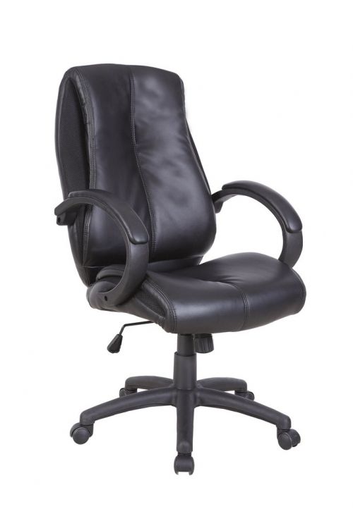 Omega Leather Faced Managers Chair Black