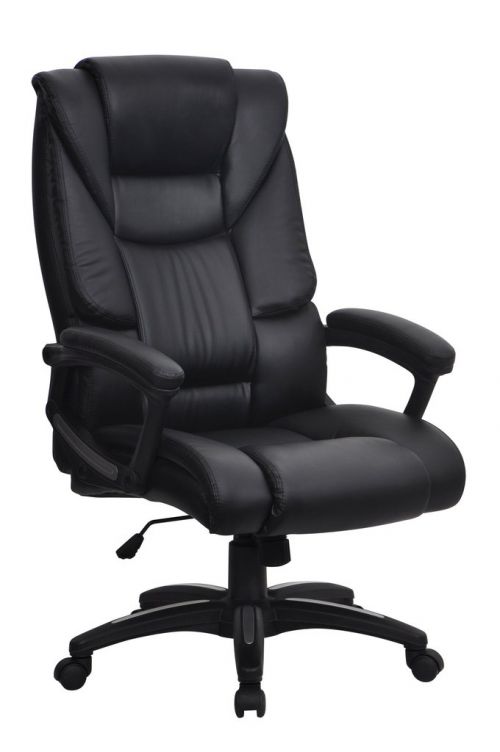 Titan High Back Leather Effect Executive Chair Black