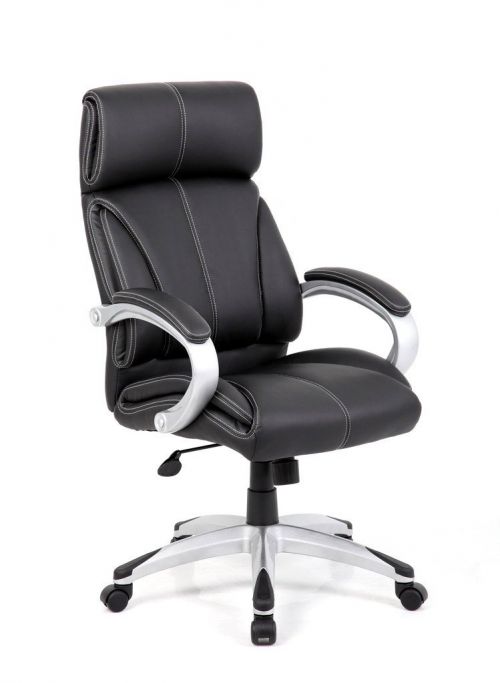 Cloud Leather Faced Managers Chair Black