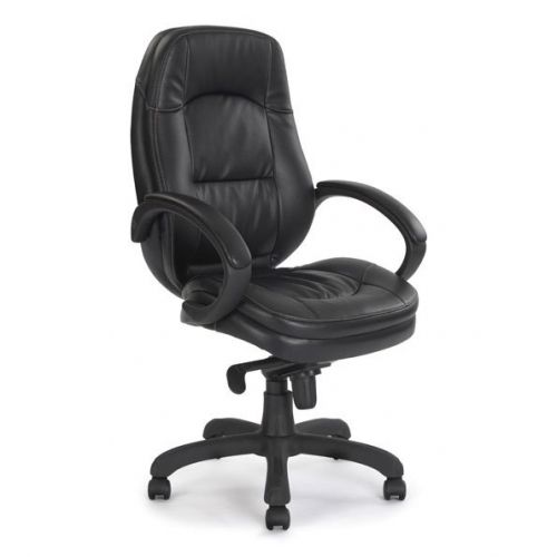 Brighton Stylish Leather Faced Executive Armchair Black
