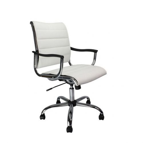 Carbis Leather Effect Designer Armchair Chrome Base WT