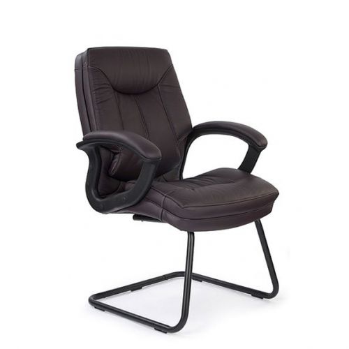 Hudson C Cantilever Frmed Leather Faced Armchair BY