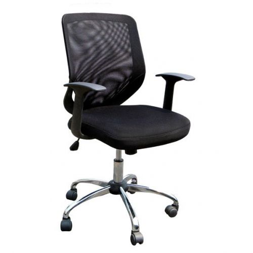 Ranger Msh Back Operators Armchair With Chrome Base Black