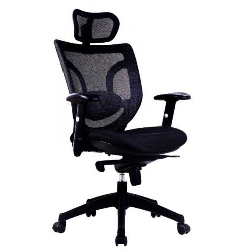 Newton Hi Bck Mesh Executive Armchair With Headrest Black