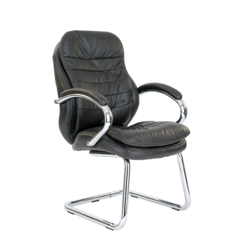 Santiago C Chrome Cantilever Framed Leather Armchair BN