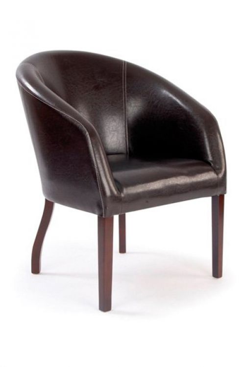 Metro Leather Effect Armchair Brown