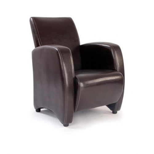 Metro Leather Effect Armchair Brown