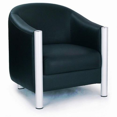 Napa Quality Leather Faced Single Seat Tub Chair Black