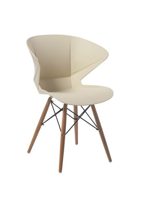 Mocha Stylish Lightweight Poly Chair Cream PK2