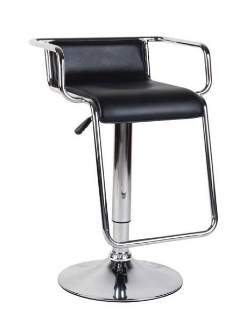 Miami Pu Upholstered Chrome Framed Barstool Black PK2