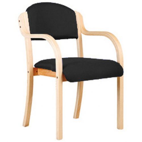 Tahara Wooden Framed Stackable Side Armchair Black