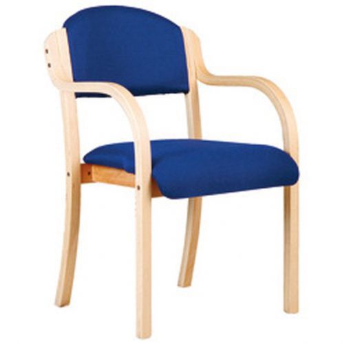 Tahara Wooden Framed Stackable Side Armchair Blue
