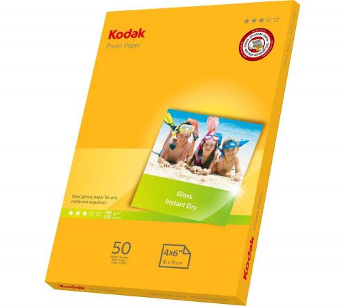 Kodak (A6) 180g/m2 Glossy Photo Paper (White) 1 Pack of 100 Sheets