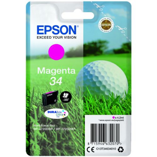 Epson 34 Golfball Magenta Standard Capacity Ink Cartridge 4ml - C13T34634010