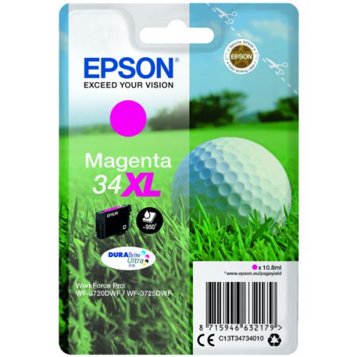 Epson 34XL Golfball Magenta High Yield Ink Cartridge 11ml - C13T34734010