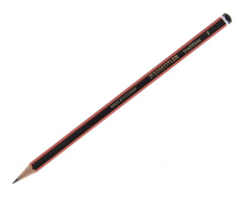 Staedtler 110 Tradition F Pencil Red/Black Barrel (Pack 12) - 110-F 14631SR