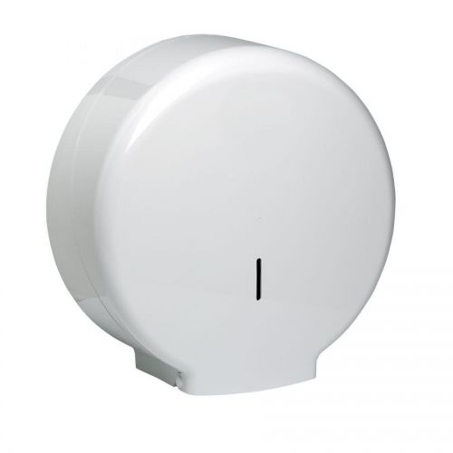 This mini jumbo toilet roll dispenser hold mini jumbo toilet rolls making it ideal for average traffic washroom areas. The dispenser offers and stylish curved design which is still practical for keeping your toilet rolls clean and dry as well as being lockable. The dispenser is strong and robust with a small window at the front which shows when the product is running low and needs topping up. This product is suitable for the following business sectors and environments; public washrooms, shopping centres, office and business parks, sports facilities, hotels and hospitality, schools and colleges.