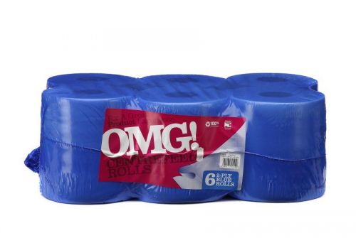 OMG 2ply Centrefeed Roll Blue 105m (Pack 6)