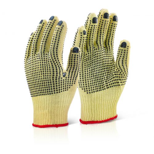 Click Kevlar Medium Weight Dotted Glove Size 10 Pack 10 Pairs