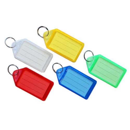 ValueX Sliding Key Tags Plastic Large Assorted Colours (Pack 50)