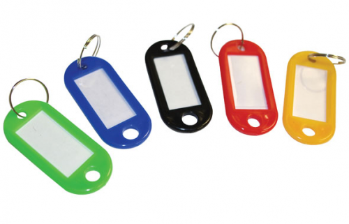 ValueX Sliding Key Tags Plastic Large Assorted Colours (Pack 50)
