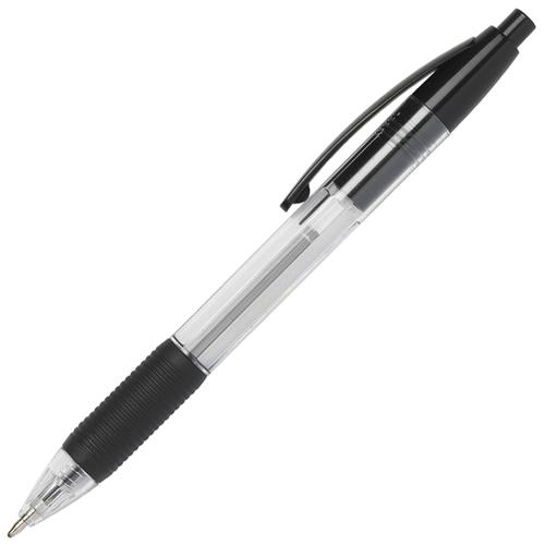 ValueX Retractable Ballpoint Pen Rubber Grip 1.0mm Tip 0.7mm Line Black (Pack 10) - K5-01