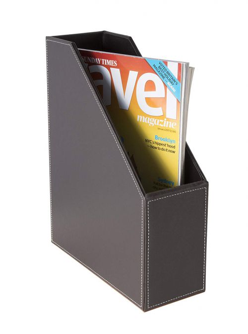 Osco Faux Leather Magazine Rack