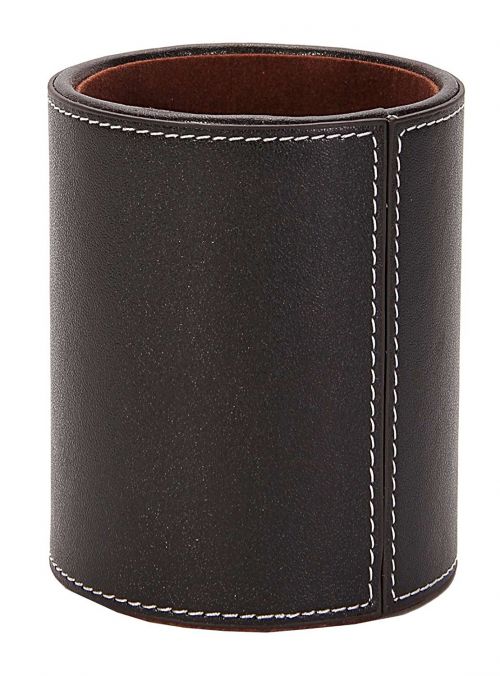 Osco Faux Leather Pen Pot Brown