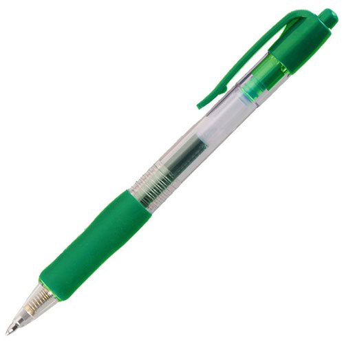 ValueX Retractable Gel Rollerball Pen 0.7mm Line Green (Pack 10) - K3-04