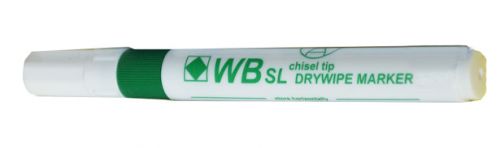 Drywipe Chisel Tip Marker Green Pack of 10