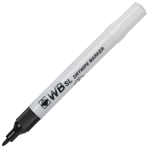 ValueX Whiteboard Marker Fine Bullet Tip 1mm Line Black (Pack 10) - 874001 Drywipe Markers 18799HA