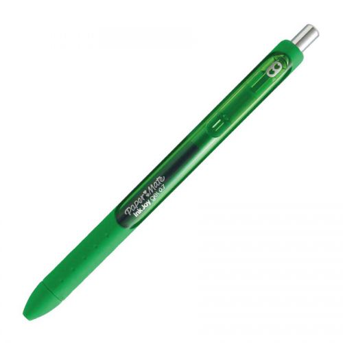 Paper Mate InkJoy Gel Rollerball Pen 1.0mm Tip 0.7mm Line Green (Pack 12)