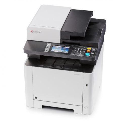 Ideal for the small work group, the ECOSYS M5526cdw A4 Colour multifunction printer combines printing, copying, scanning and faxing all in one high quality device. This compact all-rounder has a 4.3inch colour touch display for improved ease of use and two-sided printing to deliver professional looking documents and save paper. Its fast 26 pages per minute print speed, 250 sheet paper tray and 1200 x 1200dpi resolution means print jobs are quickly delivered, full of vibrancy and colour. Gigabit networking and Wi-Fi makes sharing easy and a 50-sheet duplex document feeder allows two-sided colour documents to be quickly copied or scanned to email, USB, or network location. Use the KYOCERA Mobile Print App, AirPrintTM or Google Cloud Print to connect and print from your iOS or Android device without the need to install printer driver software. The environmental credentials of the ECOSYS M5526cdw include advanced power management to keep energy consumption to the minimum, low operating noise to improve your working environment and a robust construction that’s built to last. The ECOSYS M5526cdw is supplied with 1,200-page toners to get you started, while high capacity 4,000-page Black and 3,000-page Cyan, Magenta and Yellow toners together with KYOCERA’s long life image drum technology keeps running costs and waste extremely low.