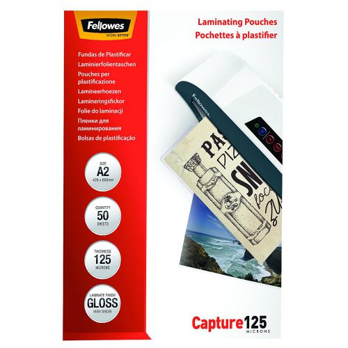 Fellowes Laminating Pouch A2 125Micron Pk50