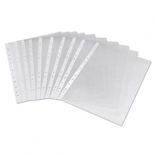 Langstane Everyday Punched Pocket Top-opening 75 Micron A4 Clear/Embossed [Pack 100]