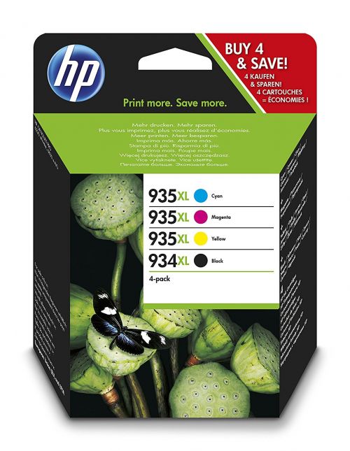 HP X4E14AE 934XL 935 Black Tricolour Ink 25.5ml 9.5ml Twin