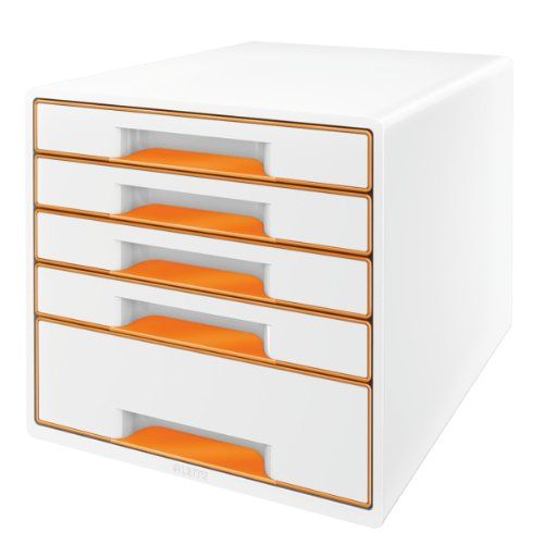 Leitz Wow Cube 5 Drawer Orange