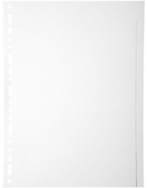 White Card Dividers A4 160gsm 10 Part