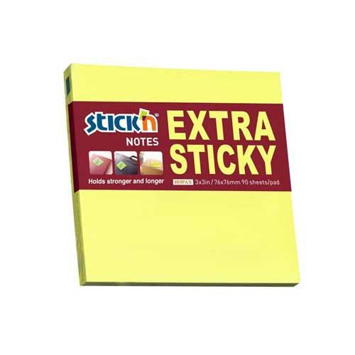 Ex Sticky Notes 76x76mm YL PK12 with free pack of Arrows